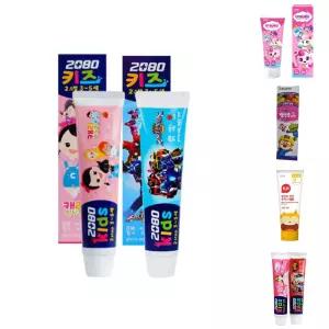 (75g 5개) 2080 키즈 2스텝 딸기치약/어린이용/유치원/유아/키즈용/구강/충치/치약/유아용/학생/어린이