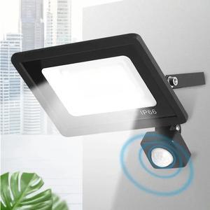 100w투광기 LED PIR 모션 센서 투광 조명 아웃도어 벽 백색광 100W IP66 방수 스포트라이트 정원용