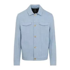 라이트 블루 코튼 체스트 플랩 포켓 재킷 UW2334V0832H10001 AZZURRO