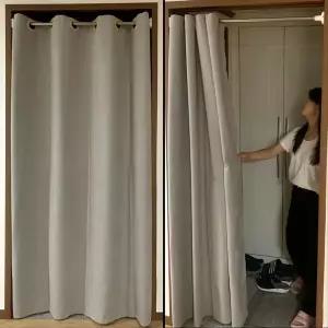 [골드스마일]가리개커튼 200cm 문 가리개 공간분리 그레이 커튼