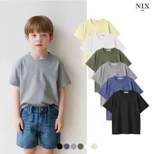 [NIXKIDS]유니)슬럽 워싱 기본핏 티셔츠(FKQMCTR703P)