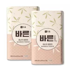 [NS홈쇼핑]휴홈 프리미엄 바른 대나무 화장지 휴지 33m, 30롤, 2팩[35732725]