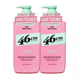 엘지 46cm 체취솔루션 약산성 데오드란트 바디워시 스파클링 시트러스 600ml 2개 샤워