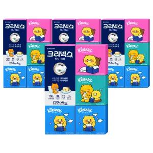 크리넥스 카카오 프렌즈 230매x6개입 x 4팩 미니사이즈 미용티슈