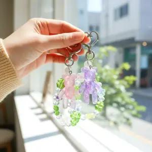 1인용 행운의 네잎클로버 곰돌이 키링 만들기 DIY 재료 열쇠고리 부자재 학교 단체 활동 수업 봄이오나봄 키트