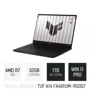 ⓒ ASUS TUF A14 FA401UM-RG007 32GB 1TB WIN11 / 게임 포토샵 편집 캐드 코딩 AI 14인치 고성능 노트북