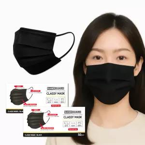 100매 일회용 부직포마스크 블랙 검정 3중필터 위생마스크 대형 성인용 숨쉬기편한