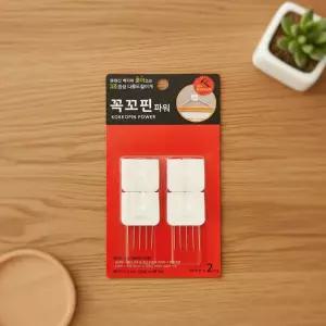 꼭꼬 핀 파워 벽면 벽지 꼭꼬핀 일자형 소품걸이 꽂이 꼬꼬핀 무타공 벽지핀 (4P U자형)