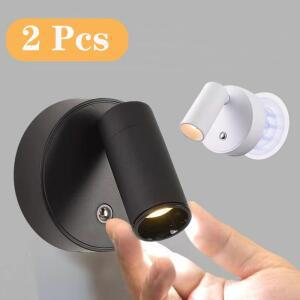 마그네틱 LED 라이트, USB 충전식 벽 조명, 무선 스포트라이트, 와이어링 없음, 펀치 독서등, 침실 침대 옆