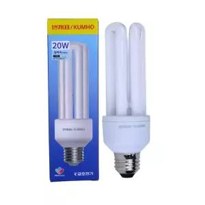 삼파장램프 번개표 20W T4 3U PAI 20W E26 청백색(주광색)