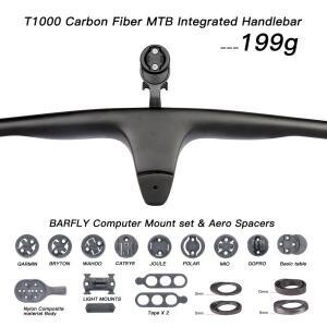 호환 카본 통합 MTB 자전거 핸들라이저 플랫 핸들바 티타늄 나사 사용  XC 크로스 컨트리 내구성  2024 T10