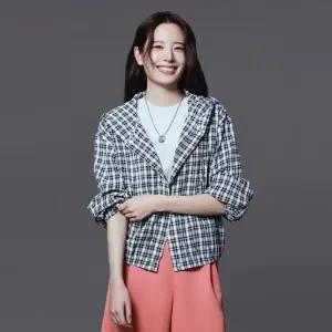 여성 체크 후드 긴팔 셔켓(PHG2WC2059)