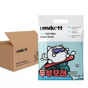 유미캣 고양이 두부 모래 바다향, 2mm, 2.8kg, 6팩, 1box