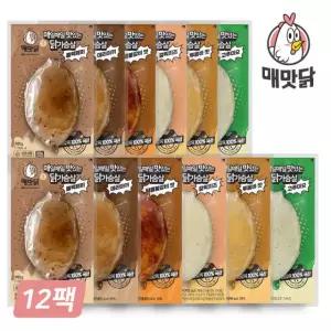 매맛닭 닭가슴살 100g 6가지맛 x 2개(12개) 간편식 고단백 식단 통살 소스 스팀