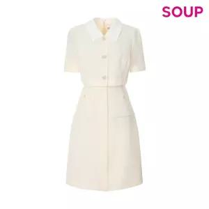 숲 배색 카라 버튼 포인트 미니 원피스 OA5OPQ7 438990