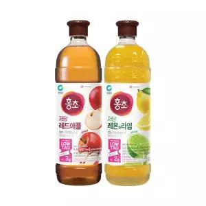 청정원 저당홍초 레드애플 1.5L, 1개 + 저당홍초 레몬&라임 1.5L, 1개