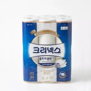 크리넥스 울트라 클린 비데 3겹 30m 30개입/롤 화장지
