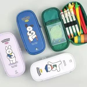 핑크풋 캐릭터 파우치 학용품 화장품 케이스 5색 포켓파우치 화장케이스 화장소품케이스