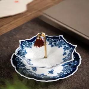 엔틱 찻잔 차 필터 찌꺼기 우산 거름망 티 세라믹