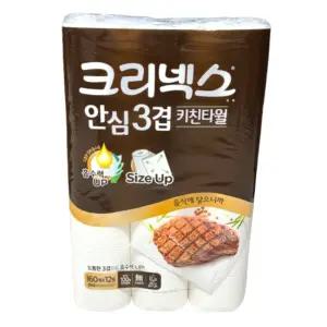 크리넥스 안심 3겹 키친타월 160매 12롤 x 1팩