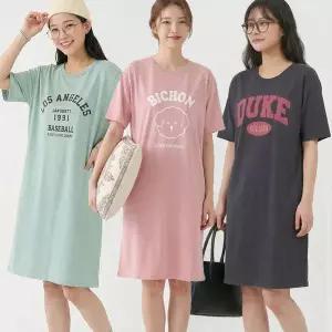 반팔면원피스/반팔원피스/여름/수면잠옷/롱맥시/박시/빅사이즈/파자마/오버핏/루즈핏/바캉스/휴가7