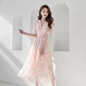 금찌 레니피 쉬폰 나염 원피스 ST8265D