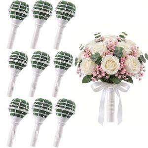 105pcs DIY 신부 꽃 거품 꽃다발 손잡이 홀더 웨딩 장식 이벤트 파티 용품