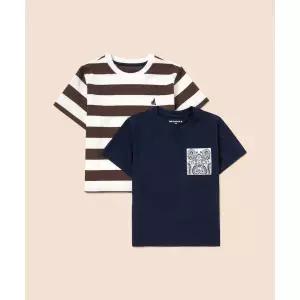 빈폴 BEANPOLE 키즈 핫썸머 스트라이프 페이즐리 티셔츠 2PCS 세트 네이비 (BI6442U04R) BI6442U04R 328470