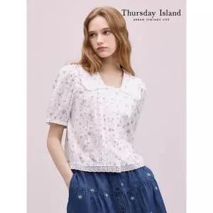 [써스데이아일랜드][Thursday Island] 프릴 카라 포인트 블라우스(T244MBL236W)