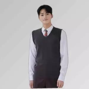 교복몰 보풀방지 그레이 롱 교복조끼(남자) 교복 학생.