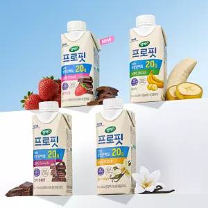 셀렉스 프로핏 완전단백질 음료 250ml 18입 딸기초코/모카초콜릿/밀크바닐라/바나나