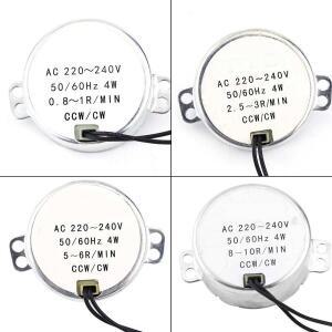 동기 모터 AC 기어 4W CW CCW 전기 0.8-1RPM 2.5-3RPM 220-240V