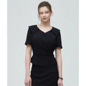 로엠 ROEM 오픈카라 랩 블라우스 RMBLG25NT2