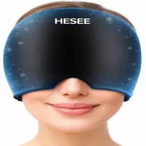편두통 캡 모자 온열 및 냉찜질 스트레스 를 위한 두통 마스크 용 스 팩 헤드 랩 눈 긴장감 블랙