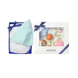 [압소바](신세계 사우스시티)(압소바26년S/S말띠 임신출산축하선물)베아트 7부우주복(모자)+5종딸랑이세...