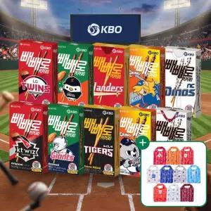 KBO X 빼빼로 5종 10갑 세트 초코/아몬드/초코필드/크런키/화이트쿠키 + 짐색(장바구니) 선착순 증정