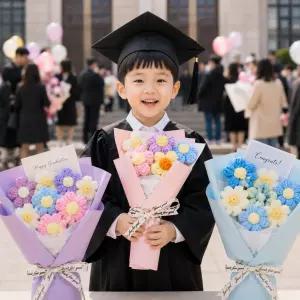 (별별창고)졸업식 미니 꽃다발 꽃 인형 뜨개질 입학식 축하