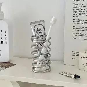스텐 T2S7O4M7 스프링 홀더 칫솔홀더 칫솔거치대 수납정리 욕실