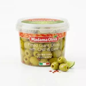 코스트코 MADAMA OLIVA 피티드 자이언트 그린올리브 칠리 라임 1.13kg_냉장