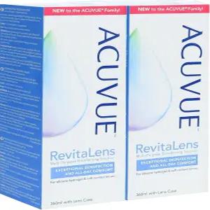 ACU vue Revita 콘택트 렌즈 용액 소프트 다목적 소독 케이스 포함 12.17 floz 360ml 2팩