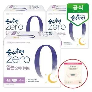 [깨끗한나라] 순수한면 제로zero 입는오버나이트 중형 4개입x3팩+디어스킨 온찜질팩_25307209