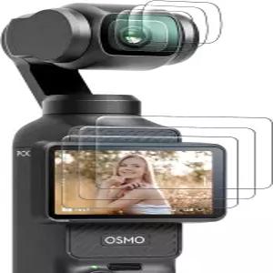 DJI 오스모 포켓 4/3 / 엑스트라 뮤즈용 AMZEAR 렌즈 스크린 프로텍터 6팩 액세서리 강화 유리 OLED