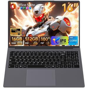 Moxalc 16인치 노트북 컴퓨터 코어 i5 프로세서 최대 3 6GHz 16GB RAM 512GB SSD Win 11 Office Suite 1920