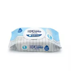 비데 물티슈 60매 캡형 화장실용 플러셔블 휴지 Bgo2+6RUH