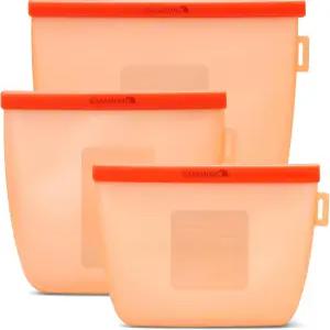 카사멈 프리미엄 재사용 가능한 실리콘 식품 보관 가방 초대형 3팩 2L 1.5L 1L BPA 프리 누수 방지 냉동실