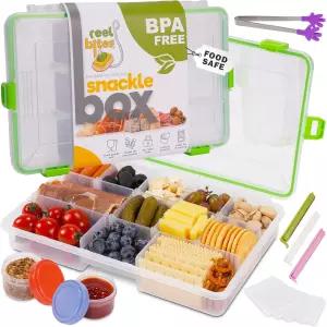 여행용 BPA 프리 스낵 용기 릴 바이트 조절 가능한 칸막이가 있는 13칸 상자 식기세척기 안전 10.5인치
