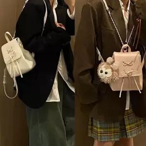[룽스_62]발레코어 여성백팩 여성 가방 체인 유광 미니