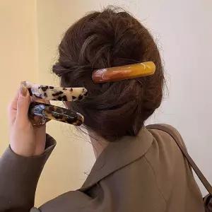 [룽스_62]반묶음 한묶음 당고머리핀 곡선형 헤어 자동핀