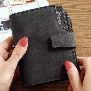[룽스_62]가죽반지갑 카드지갑 여성 여자선물 블랙 반지갑