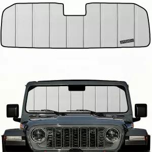 2018-2026 Jeep Wrangler JL 및 2020-2026 Gladiator와 호환되는 맞춤형 윈드실드 선쉐이드 수납 파우치가